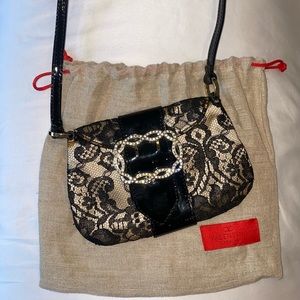 Vintage Valentino Leather & Lace Purse